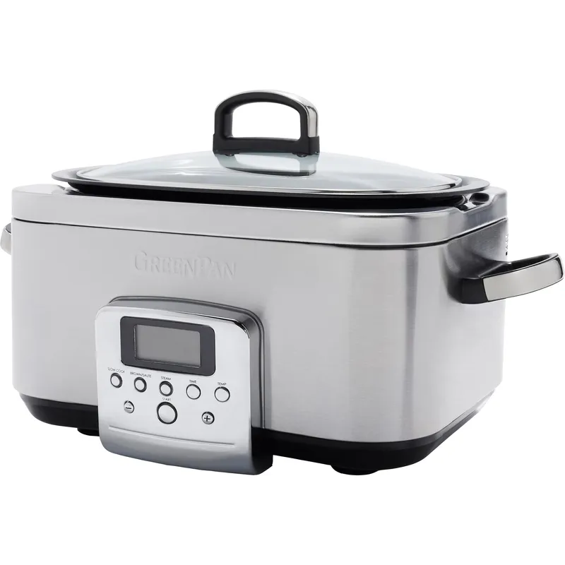 GreenPan Elite Slow Cooker, stainless steel